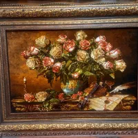 تابلو فرش دستباف گل رز سفید قاب اعلا golha|تابلو فرش|تهران, نارمک|دیوار