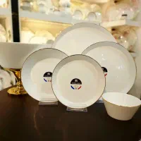 سرویس گلدن اوپال سفید ساده آرکوپال لب طلایی خارجی|ظروف سرو و پذیرایی|یزد, |دیوار