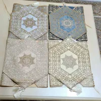 رومیزی ۳ تیکه ترکیبی مخمل و چرم شاین