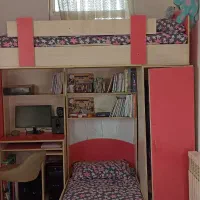 تخت دوطبقه نوجوان دخترانه|تخت و سرویس خواب|ری, تقی آباد|دیوار