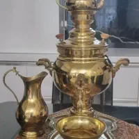 ست سماور زغالی برنجی(۶ لیتری)