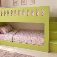 تخت دو طبقه تمام ام دی اف به همراه باکس کتابخانه