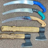 اره باغبانی و تبر