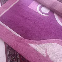 گلیم فرش تمیز صورتی بنفش