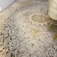 فرش ومیز ناهار خوری شش نفری پایه فلزی