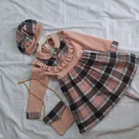 پیراهن دخترانه ۳ تیکه درحد نو