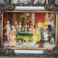 ابریشمدستبافتگونه پرتراکم فرش تصویری تبریزتابلوفرش|تابلو فرش|شیراز, کوی آزادگان|دیوار