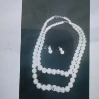 ست مروارید گردنبند گوشواره خوشگل وجذاب