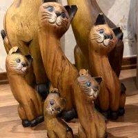 مجسمه گربه  چوبی (تمام چوب بسیار سنگین)