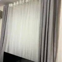 پرده طوسی مخمل|پرده، رانر، رومیزی|رشت, اسماعیل آباد|دیوار