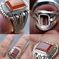 انگشتر کلکسیونی عقیق یمنی کهنه خطی باباقوری|جواهرات|تبریز, |دیوار