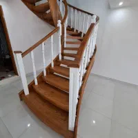 نرده پله چوبی دوبلکس