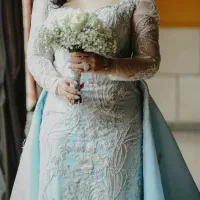 لباس عروس شیک آبی آسمانی