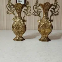 دو عدد گلدان برنجی