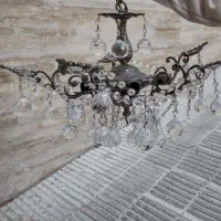 فروش لوستر ۵ شعله برنز همراه با دیوار کوب