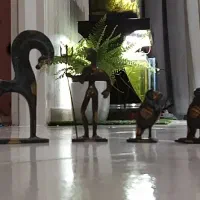 مجسمه عتیقه اسب تروی تزعین شده با اب طلا