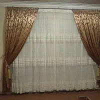 پرده جنس تور نو با یک میل پرده و کناره (رایگان )