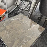 میزجلومبلی و کنارمبلی سنگ مرمر پایه استیل