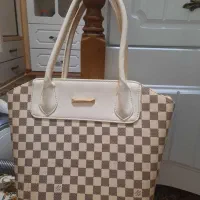 کیف کرمی چرمی و مکرومه