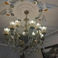 لوستر برنجی ۸ شاخه ایی دوبل یک عدد|لوستر و چراغ آویز|اصفهان, زاجان|دیوار