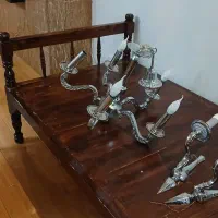دو عدد لوستر 5 شاخه و دو دیوارکوب و یک فانوس|لوستر و چراغ آویز|تهران, سوهانک|دیوار