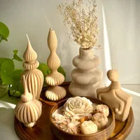 ست سینی سنگ مصنوعی و شمع|صنایع دستی و سایر لوازم تزئینی|شهریار, شهریار|دیوار