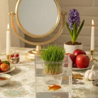 گلدان آکواریومی گلدان شیشه ای سبزه نارنج|گل و گیاه طبیعی|اندیشه, اندیشه فاز ۵|دیوار