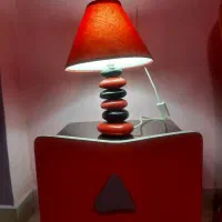 آباژور وگلدان ست طرح سنگی مشکی وقرمز|چراغ خواب و آباژور|تهران, حشمتیه|دیوار