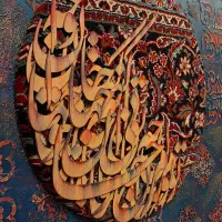 تابلو نقاشیخط پتینه برجسته با فرش دستباف|تابلو، نقاشی، عکس|تهران, توحید|دیوار