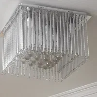 3عدد لوستر کریستال نقره‌ای