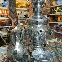 سماور برنجی گازی ۸لیتر سفید کروم شده ورق ضخیم|سماور، چای‌ساز، قهوه‌ساز|مشهد, چهارباغ|دیوار