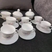 ۱ دست فنجان ارکوپال Luminarc  و ۲ عدد قندان|ظروف سرو و پذیرایی|ری, تقی آباد|دیوار
