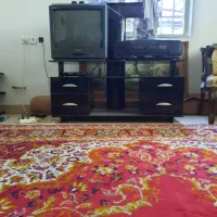 میز تلویزیون بزرگ مشکی ۴ کشو - جادار و مقاوم