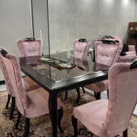 سرویس مبلمان ۷ نفره چوب به همراه میز ناهار خوری