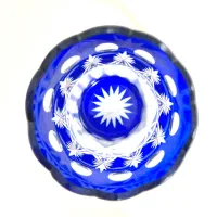 گلدان کریستال آنتیک دو پوست بوهمیا چک کبالت|صنایع دستی و سایر لوازم تزئینی|تهران, سهروردی|دیوار