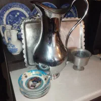 پارچ برنجی با پوشش کروم خیلی قدیمی وخیلی سالم