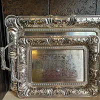 دو عدد سینی استیل در حد نو