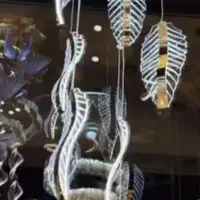 لوستر آویز شیشه ای برگ