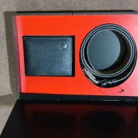 ست کیف و کمربند چرم مردانه