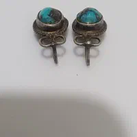 گوشواره فیروزه رکاب نقره کهنه|جواهرات|تهران, حکمت|دیوار