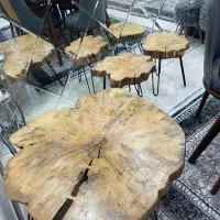 جلو مبلی و گل میز چوبی