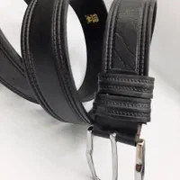 کمربند مردانه طرح دودوخت دولایه چرم اصل