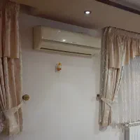پرده های پذیرایی دو پنجره با وسایل جانبی|پرده، رانر، رومیزی|رشت, گلسار|دیوار