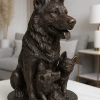 مجسمه برنز سگ و توله ها برنزی