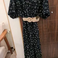 پیراهن خارجی کمر کشی با کمربند کنفی