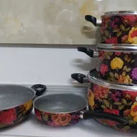 قابلمه تفلون گلدار 8پارچه نوی نو