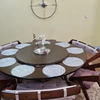 فروش میز ناهارخوری گرد ۹ نفره با صفحه چرخان