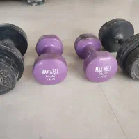 دمبل هفت کیلوی وهشت کیلو دستکش بوکس|تجهیزات ورزشی|زاهدان, |دیوار