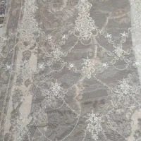 پرده تور پنل پلیسه دستک مخمل سورمه ای و یاسی ۳۲۰c|پرده، رانر، رومیزی|مشهد, شهرک بهارستان|دیوار