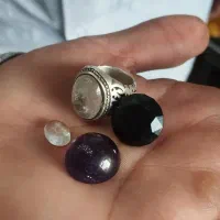 انگشتر دور نجف /لعل/موزنایت سیاه